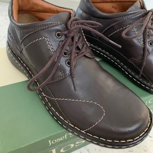 New Josef Seibel Brown Leather Laced Up Shoes